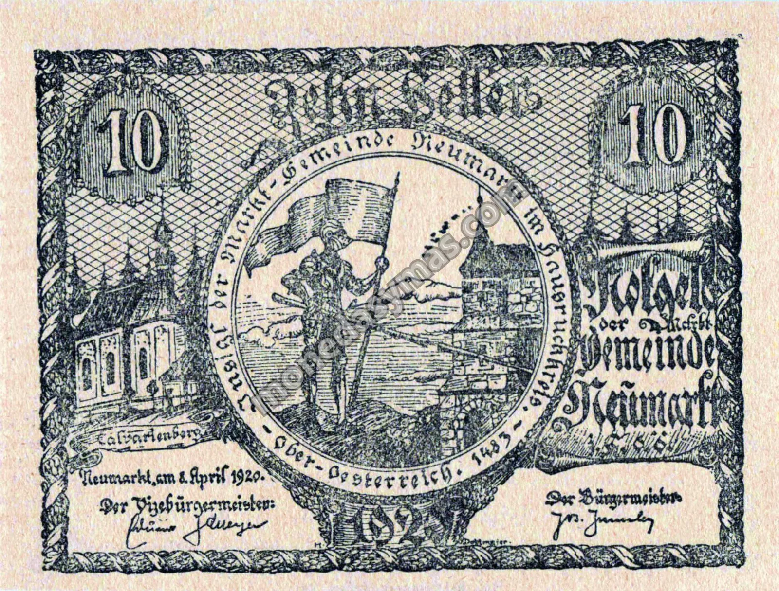 Austria Notgeld 10 Heller 1920 - Neumarkt im Hausruckkreis