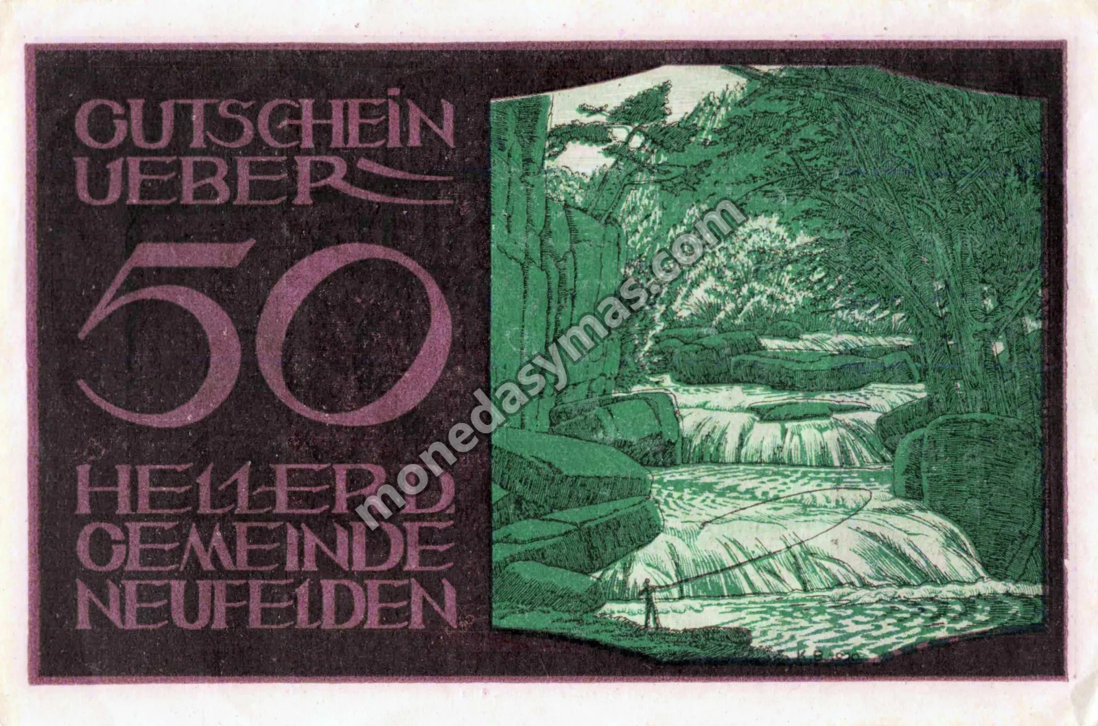 Austria Notgeld 50 Heller 1920 - Neufelden