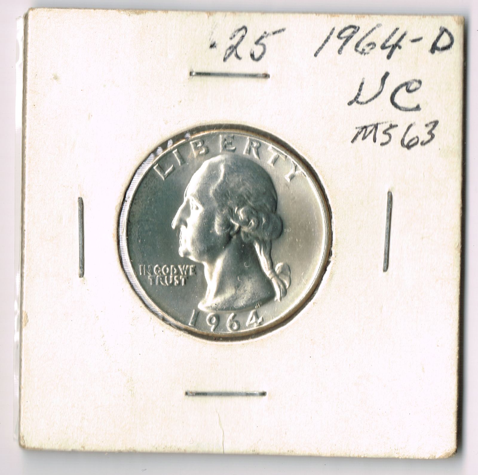 1964-D sin Circular 25 Centavos
