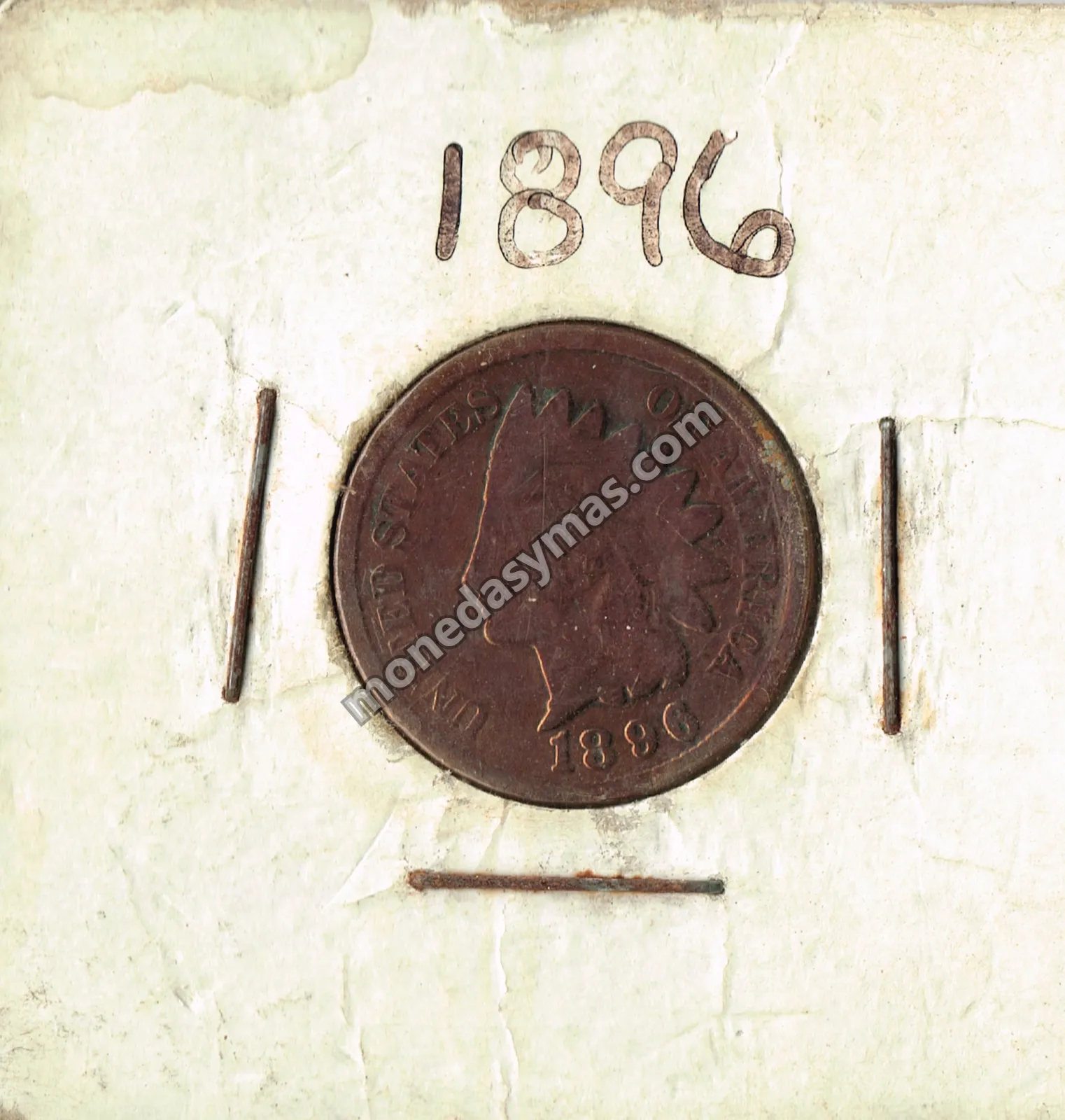 Indian Head Cent 1896 (Limpiada / Cleaned)