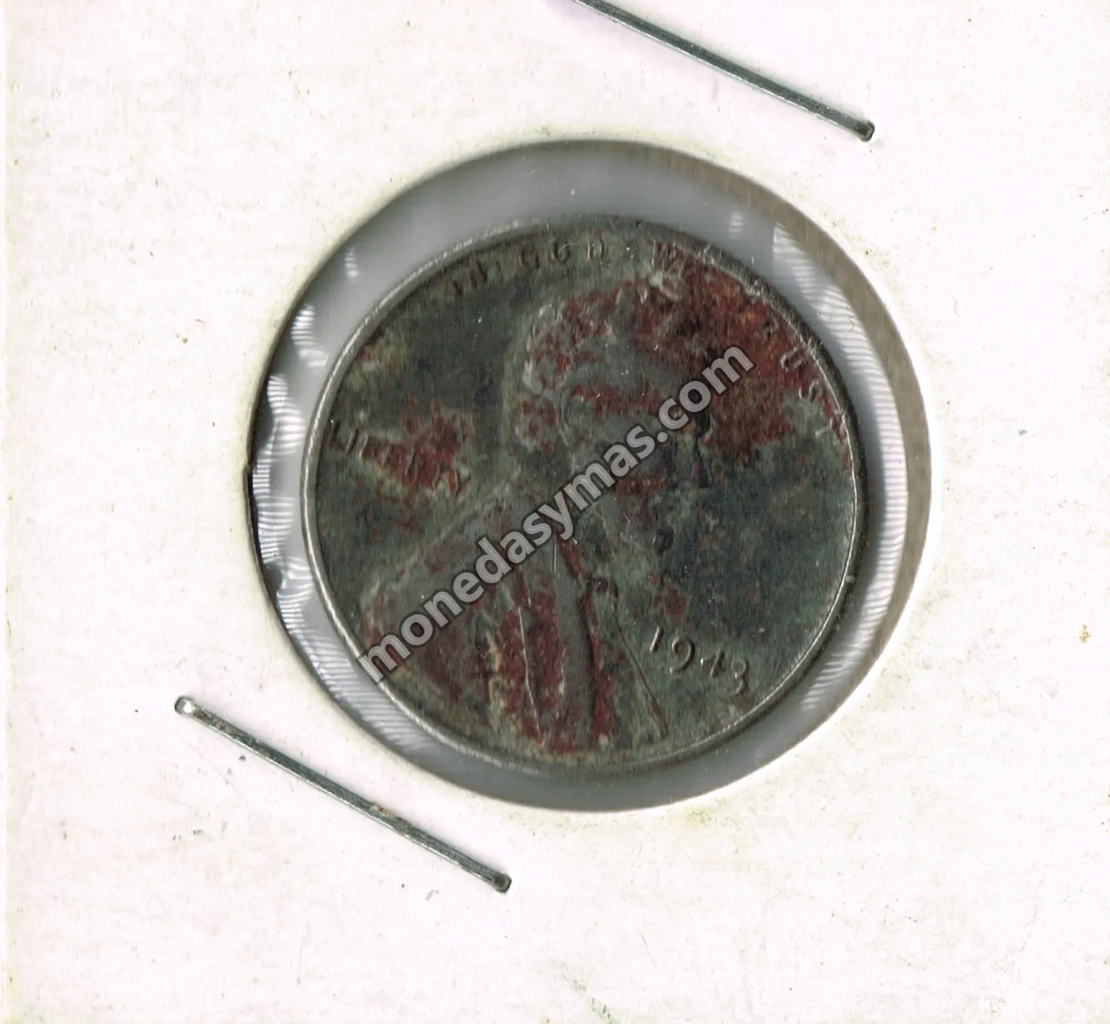 Lincoln Steel Cent 1943 (Corroída / Corroded)